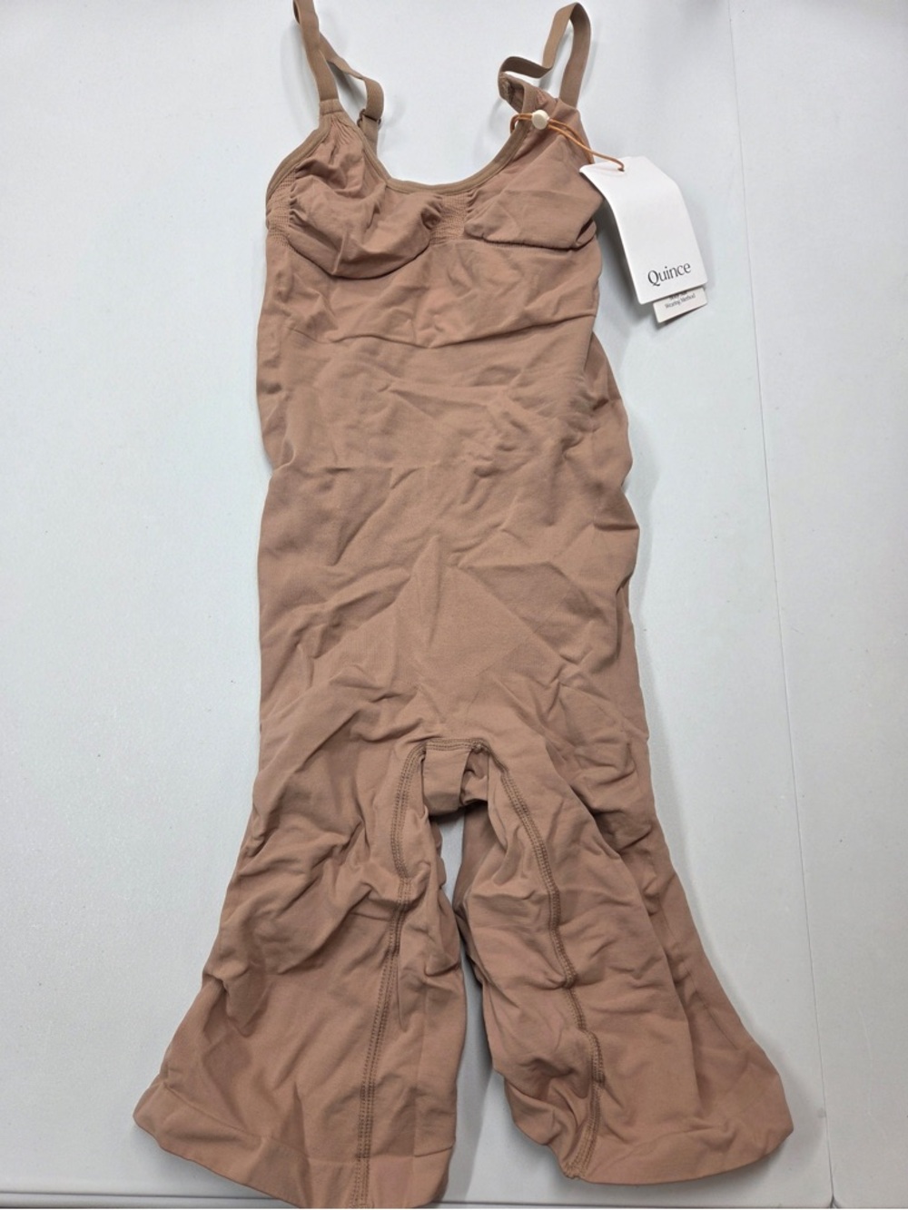 NWT QUINCE Sculpting Mid-Thigh Bodysuit Medium Sienna 7553 - Picture 4 of 8